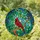 Nature Lovers' Vibrant Stained Glass Cardinal Bird & Foliage Mosaic, Ruby Red Green Blue Yellow Tiffany Style Pattern Stained Glass Suncatcher - 1