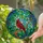 Nature Lovers' Vibrant Stained Glass Cardinal Bird & Foliage Mosaic, Ruby Red Green Blue Yellow Tiffany Style Pattern Stained Glass Suncatcher - 2
