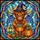 Fantasy Art Lovers' Whimsical Stained Glass Highland Cow Witch Hat Dragon Wings Jewel Tone Mosaic Stained Glass Suncatcher - 5