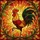 Art & Nature Enthusiasts' Glowing Stained Glass Cockerel Red Orange Yellow Green Black Intricate Abstract Nature Mosaic Stained Glass Suncatcher - 5