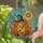 Nature Lovers' Intricate Tiffany Style Pumpkin Sunflower Teal Orange Mosaic Stained Glass Suncatcher - 2