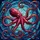 Ocean Life Admirers' Tiffany Style Stained Glass Octopus Crimson Fuchsia Amber Ocean Mosaic Stained Glass Suncatcher - 5