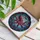 Ocean Life Admirers' Tiffany Style Stained Glass Octopus Crimson Fuchsia Amber Ocean Mosaic Stained Glass Suncatcher - 3
