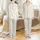 Women's Minimalist Floral Pajamas: Botanical Bloom Taupe & Lilac Sleep Set Satin Pajamas Set - 1