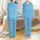 Modern Farmhouse Decor: Sky Blue Plaid Layered Grid Pattern - Durable Polyester Curtain Satin Pajamas Set - 1
