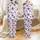 Women's February Birth Flower Sleep Set: Custom Birthday Violet & Deep Purple Floral Loungewear Satin Pajamas Set - 1