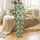 Women's Sage Green Pajamas: Boho Floral Peony Print Sleep Set - Vintage Botanical Loungewear Satin Pajamas Set - 3