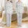 Romantic Je T'aime Pajamas: French Brush Script Hearts All-Over Print Sleepwear Satin Pajamas Set - 1