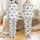 Thoughtful Gift: Minimalist Black Script 'Love' & Floral Line Art Pajamas - Seamless White Background Loungewear Satin Pajamas Set - 1
