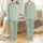 Personalized Pet Lover Fawn Chihuahua Dog Portrait Mint Green Satin Pajamas Satin Pajamas Set - 1