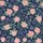 Bridesmaid & Bridal: Lush Blush Rose Navy Floral Print Rayon Spandex Long Loungewear Satin Pajamas Set - 4