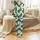 Bridesmaid & Bridal Long Sleeve Satin Sleep Set: Script Name Pattern, Cream Green Organic Cursive Satin Pajamas Set - 2