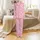 Pink Heart Enthusiast: Whimsical Bubblegum White Hearts Design Satin Pajamas Set - 2