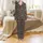 Women's Cute Halloween Jack-o'-Lantern Bat Pattern Short Sleeve Button-Down Sleep Set Satin Pajamas Set - 2