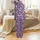 Custom Pet Photo Pajamas: Royal Purple Golden Retriever & Maltese All-Over Print Imitation Cotton Lounge Pants Satin Pajamas Set - 3