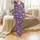 Custom Pet Photo Pajamas: Royal Purple Golden Retriever & Maltese All-Over Print Imitation Cotton Lounge Pants Satin Pajamas Set - 2