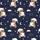 Unisex Youth Adaptive Sleepsuit: Navy Teddy Bear Moon Print, Short Sleeve Cotton Full Back Zipper Satin Pajamas Set - 4