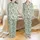 Women's Olive Branch Satin Pajamas Set: Mediterranean Botanical Watercolor Sleepwear Satin Pajamas Set - 1