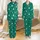 Family Custom Name Christmas Sleep Set: Emerald Green Satin Loungewear with Holly & Star Pattern Satin Pajamas Set - 1