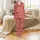 Personalized Pet Lover Red All-Over Dog & Cat Photo Face Custom Name Soft Family Sleepwear Set Satin Pajamas Set - 2