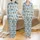 Dog Lovers' Adorable Small Dog Breeds in Teddy Bear Pajamas Seamless Pattern Light Blue Satin Pajamas Set - 1
