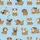 Dog Lovers' Adorable Small Dog Breeds in Teddy Bear Pajamas Seamless Pattern Light Blue Satin Pajamas Set - 4