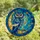 Celestial Dreamers' Intricate Stained Glass Owl Moon Mosaic Night Sky Blue Teal Golden Amber Jewel Tones Stained Glass Suncatcher - DFXW4qLY5U