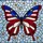 Stained Glass Art Lovers' Majestic Butterfly Tiffany Red Blue White Gold Starry Striped Celestial Mosaic Stained Glass Suncatcher - 7