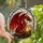 Dragon Enthusiasts' Fierce Red Dragon Guarding Fiery Egg Tiffany Stained Glass Geometric Art with Jewel Tones Stained Glass Suncatcher - 1