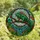 Nature Enthusiasts' Emerald Iguana Tiffany Glass Dreamcatcher Blue Orange Tropical Art Stained Glass Suncatcher - 4