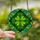 Nature Inspired Art Lovers' Glowing Green Tiffany Stained Glass Four-Leaf Clover Botanical Mosaic Stained Glass Suncatcher - 2