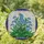 Art Lovers' Edge-to-Edge Stained Glass Forget-Me-Not Cobalt Blue Emerald Green Mosaic Stained Glass Suncatcher - 1