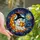Fantasy Art Lovers' Tiffany Stained Glass Ghost Moon Witch Hat Cosmic Starry Art Stained Glass Suncatcher - 1