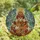 Whimsical Holiday Lovers' Stained Glass Chicken Christmas Tree Emerald Ruby Teal Mosaic Stained Glass Suncatcher - 4