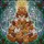 Whimsical Holiday Lovers' Stained Glass Chicken Christmas Tree Emerald Ruby Teal Mosaic Stained Glass Suncatcher - 7