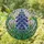 Art Lovers' Tiffany Style Stained Glass Bell Flowers, Sapphire Blue Amethyst Purple Emerald Green Floral Mosaic Stained Glass Suncatcher - 1