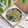 Garden Lovers' Tiffany Style Translucent Stained Glass Daffodils Orange Yellow Pink Blue Butterflies Verdant Green Mosaic Stained Glass Suncatcher - 3