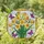 Garden Lovers' Tiffany Style Translucent Stained Glass Daffodils Orange Yellow Pink Blue Butterflies Verdant Green Mosaic Stained Glass Suncatcher - 1