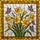 Garden Lovers' Tiffany Style Translucent Stained Glass Daffodils Orange Yellow Pink Blue Butterflies Verdant Green Mosaic Stained Glass Suncatcher - 5