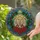 Faithful Art Admirers' Golden Crucifix Tiffany Stained Glass Holly Poinsettia Jewel Tone Mosaic Stained Glass Suncatcher - a7FgnZHl78