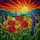 Nature Lovers' Vibrant Jewel Tone Stained Glass Wildflower Meadow Poppies Daisy Sunset Mosaic Stained Glass Suncatcher - 7