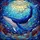 Ocean Lovers' Deep Sapphire Blue Whale Tiffany Stained Glass Ocean Mosaic Edge-to-Edge Art Stained Glass Suncatcher - 5
