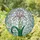 Art Lovers' Tiffany Stained Glass Iris Flower Ethereal Swirls Jewel Tones Pink Lavender Green Stained Glass Suncatcher - 1