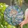 Women's Elegant Stained Glass Peony Mosaic Iridescent Jewel Tones Blush Pink Cream Green Stained Glass Suncatcher - 2