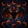 Gothic Style Fans' Intricate Tiffany Stained Glass Bat Glowing Red Eyes Celestial Swirls Black Red Amber Stained Glass Suncatcher - 5
