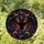 Gothic Style Fans' Intricate Tiffany Stained Glass Bat Glowing Red Eyes Celestial Swirls Black Red Amber Stained Glass Suncatcher - 1
