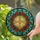 Faithful Art Enthusiasts' Tiffany Stained Glass Golden Cross, Poinsettia Wreath, Jewel Tone Mosaic Pattern Stained Glass Suncatcher - 2