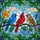 Nature Lovers' Tiffany-Inspired Stained Glass Songbirds Floral Jewel Tone Mosaic Stained Glass Suncatcher - 5