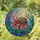 Ocean Lovers' Tiffany Style Hermit Crab Jewel Tone Blue Teal Orange Geometric Art Stained Glass Suncatcher - 1