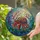 Ocean Lovers' Tiffany Style Hermit Crab Jewel Tone Blue Teal Orange Geometric Art Stained Glass Suncatcher - 2